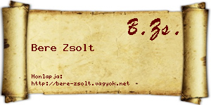 Bere Zsolt névjegykártya